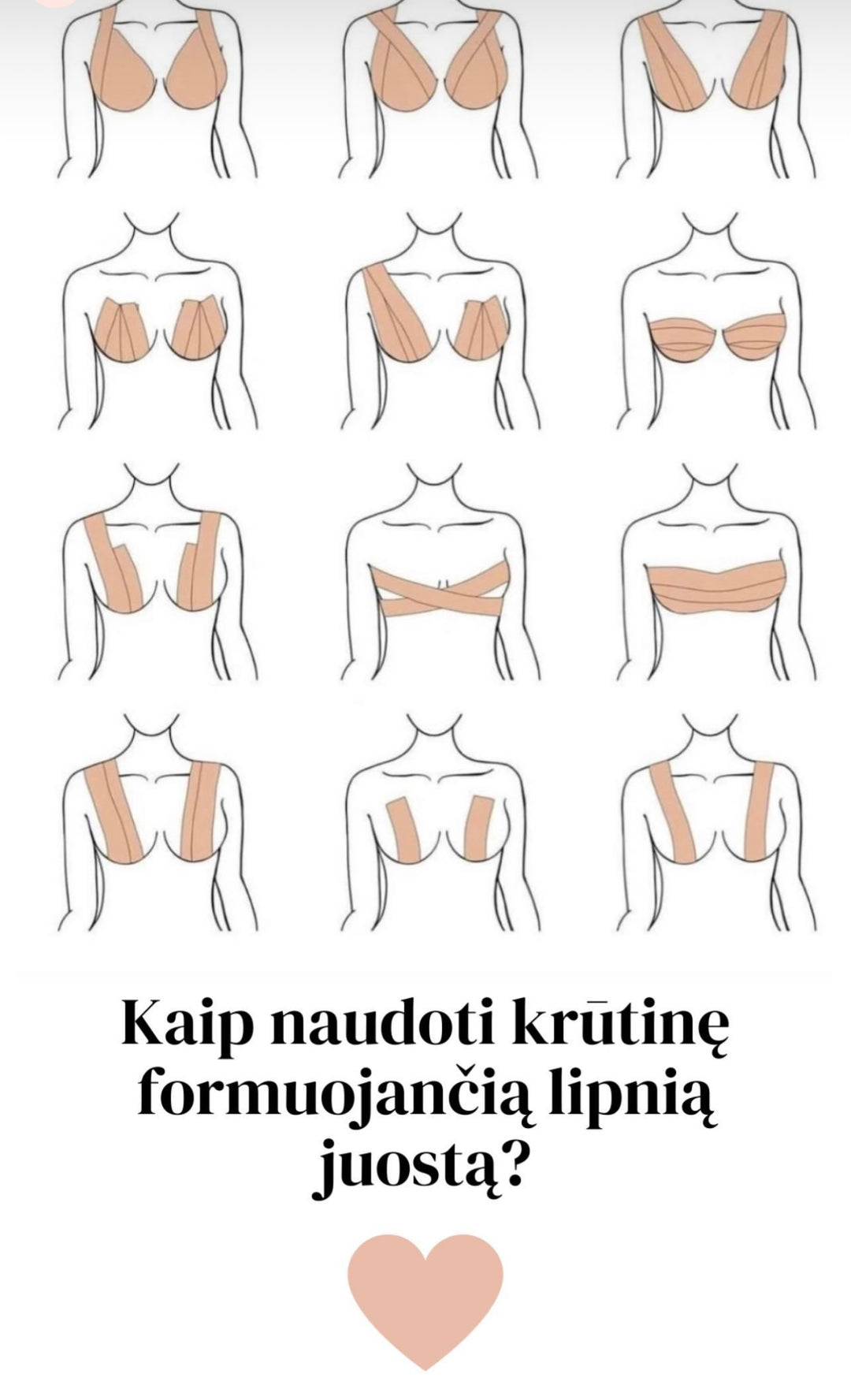 Krūtinę formuojanti skaidri juosta A - C dydžiui