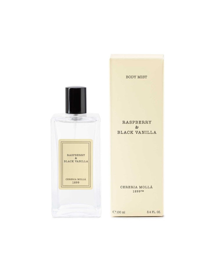CERERIA MOLLA purškiklis ir kūno dulksna „Raspberry & Black Vanilla“ 100 ml.