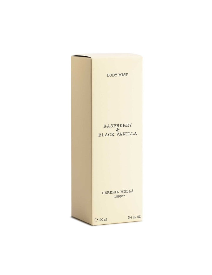 CERERIA MOLLA purškiklis ir kūno dulksna „Raspberry & Black Vanilla“ 100 ml.